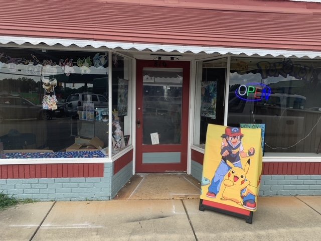 Pokemon trading card store in Burlington Snowman’s poke stop Burlington North Carolina